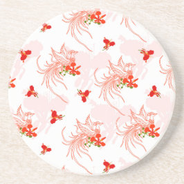 Phoenixvogel und Phoenix-Blume Nahtloses Muster Getränkeuntersetzer