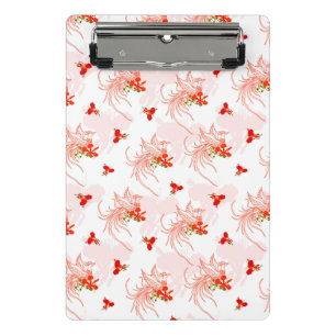 Phoenixvogel und Phoenix-Blume Nahtloses Muster Mini Klemmbrett