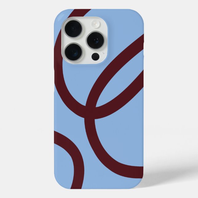 Phone Case – Burgundy Lines on Blue (Rückseite)