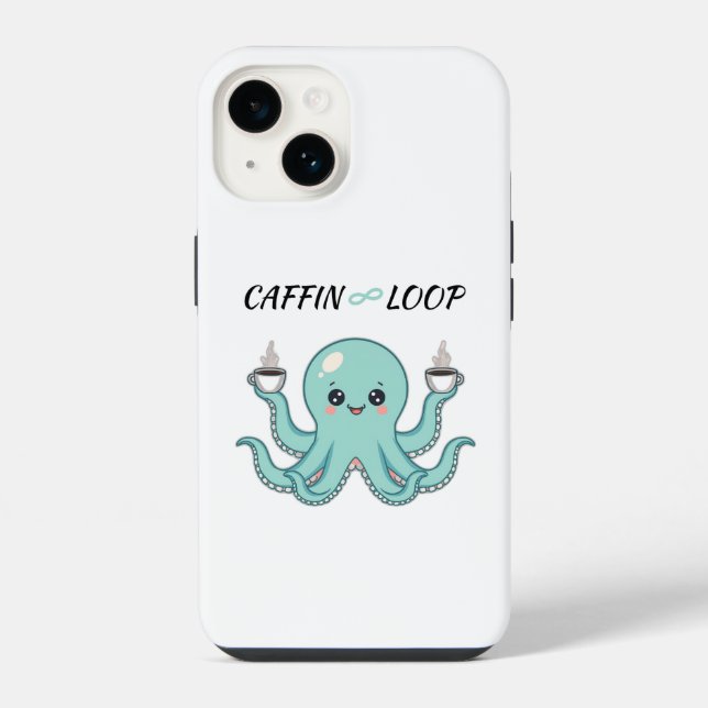 Phone Case - Octopus Coffee Design iPhone 14 Hülle (Rückseite)