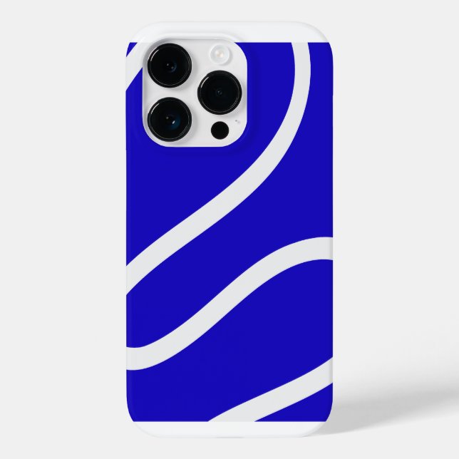 Phone Case – White Lines on Blue (Rückseite)