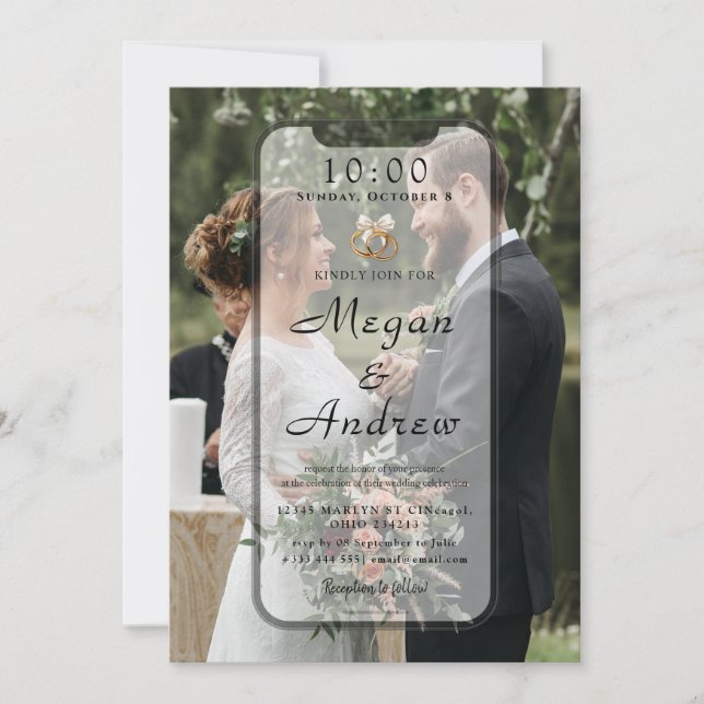 Phone Lock Screen Wedding Invitation (Vorderseite)