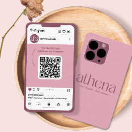 Phone Pink Instagram Business Card Visitenkarte