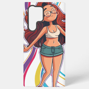 Phonecase mit einem glücklichen Mädchen darauf, fa Samsung Galaxy Hülle