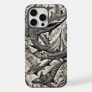 Phones Bone Scrimshaw Haie iPhone 15 Pro Max Hülle