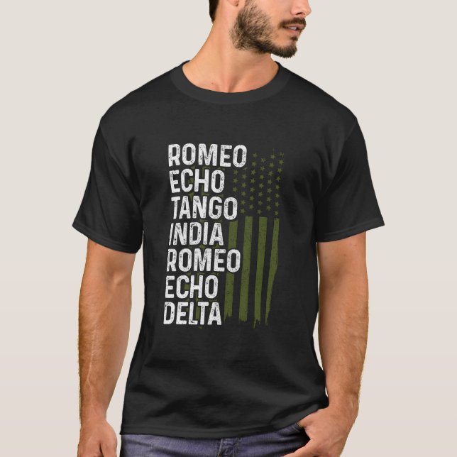 Phonetic Alphabet Airplane Pilot Aviation Patrioti T-Shirt (Vorderseite)