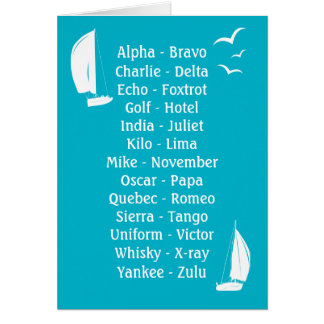 Phonetic Alphabet Blue Ships Captain Boating