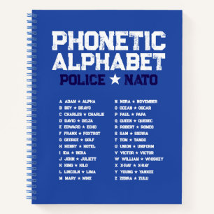Phonetic Alphabet Polizei ★ NATO — Blaue Spirale Notizbuch