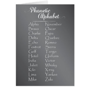 Phonetic Alphabet Trainee Cadet oder Teacher Chalk