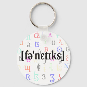 Phonetik in IPA. Schwarzes Schlüsselanhänger