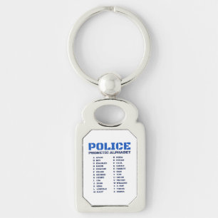 Phonetische Alphabet A bis Z im Polizeidienst Schlüsselanhänger