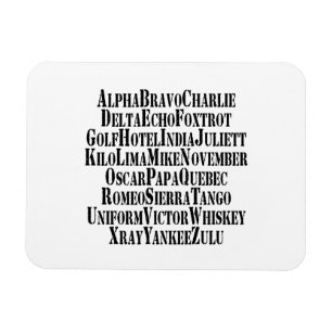 PHONETISCHE ALPHABET/CODE-WORTE MAGNET