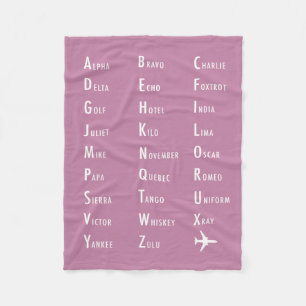 Phonetische Alphabet Girls Aviation Fleece Blanket