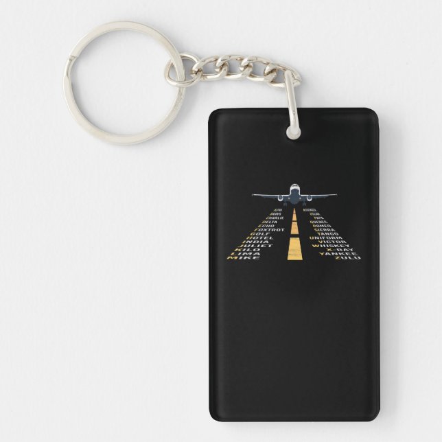 Phonetische Aphabet Pilot Kaddet Flugzeug Geschenk Schlüsselanhänger (Vorderseite)