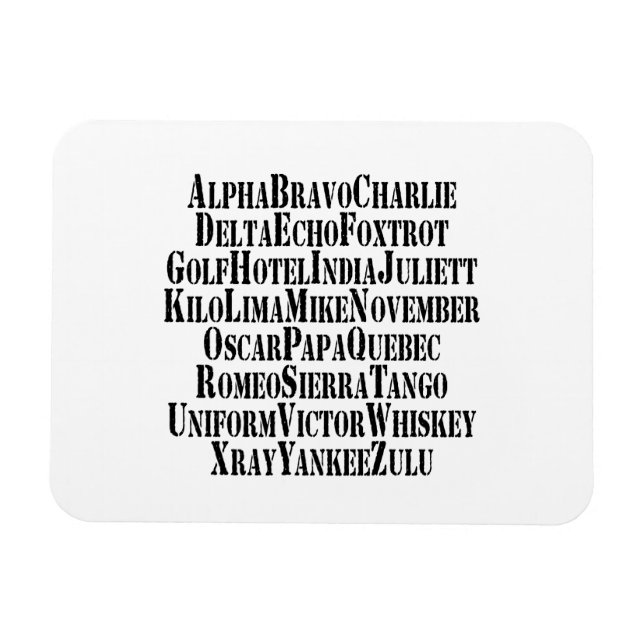 PHONETISCHES ALPHABET / CODEWORTE MAGNET (Horizontal)