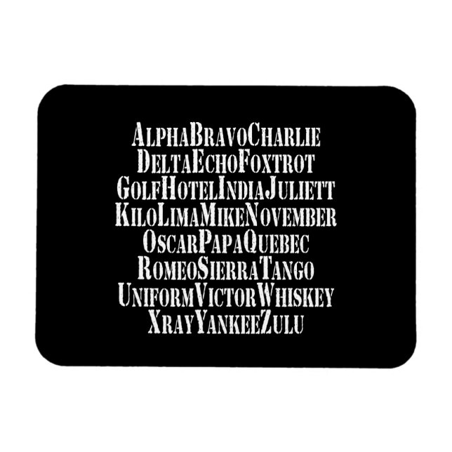 PHONETISCHES ALPHABET / CODEWORTE MAGNET (Horizontal)