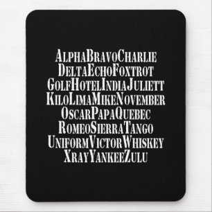 PHONETISCHES ALPHABET / CODEWORTE MOUSEPAD