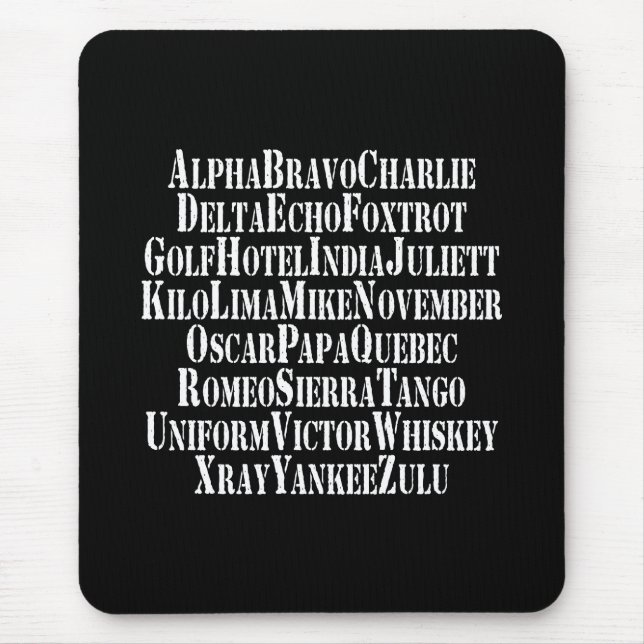 PHONETISCHES ALPHABET / CODEWORTE MOUSEPAD (Vorne)