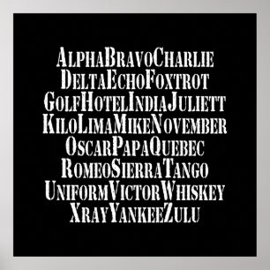 PHONETISCHES ALPHABET / CODEWORTE POSTER