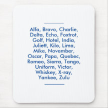 Phonetisches Alphabet "NATO", Alfa bis Zulu
