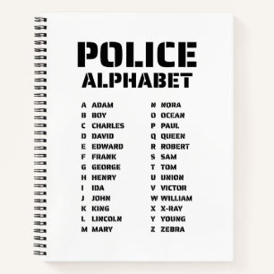 Phonetisches Alphabet Polizei Notizbuch