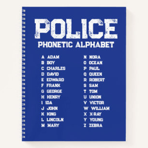 Phonetisches Alphabet Polizei Notizbuch Adam-Zebra