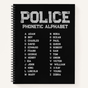 Phonetisches Alphabet Polizei Notizbuch Schwarz