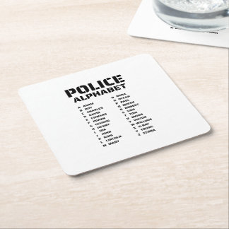 Phonetisches Alphabet Polizei Rechteckiger Pappuntersetzer
