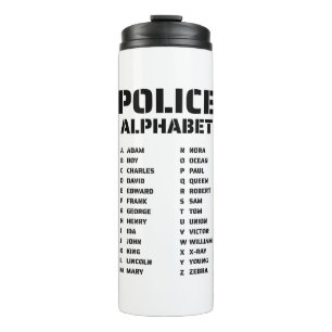 Phonetisches Alphabet Polizei Thermosbecher