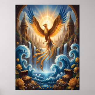 Phönix des azurblauen Tempels Poster