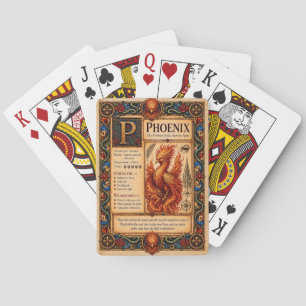 Phönix, mittelalterliche Bestiarien-Kunst Spielkarten