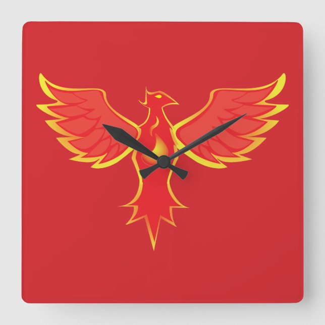 Phönix Quadratische Wanduhr (Vorderseite)