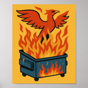 Phönix steigt aus dem Mülltonnen Poster