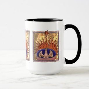 Phönixvogel erhebt sich aus den Flammen Tasse