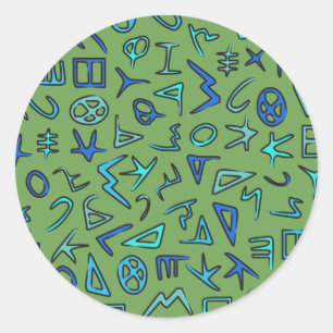 Phönizisches Alphabet Runder Aufkleber