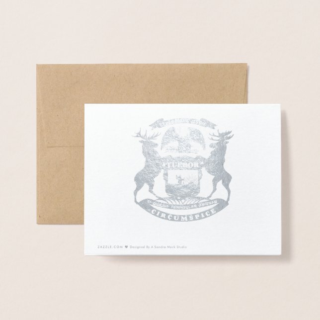 Phoque et carte de l'État du Michigan non salés (Derrière avec enveloppe)