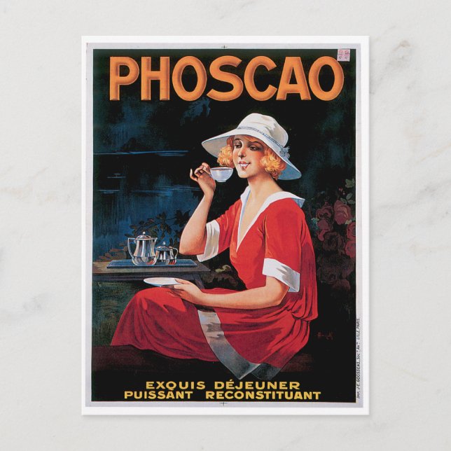 Phoscao Vintag Chocolate Drink und Art Postkarte (Vorderseite)
