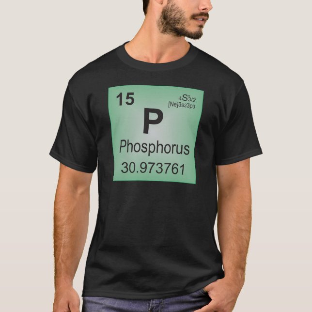 Phosphor-einzelnes Element - Periodensystem T-Shirt (Vorderseite)