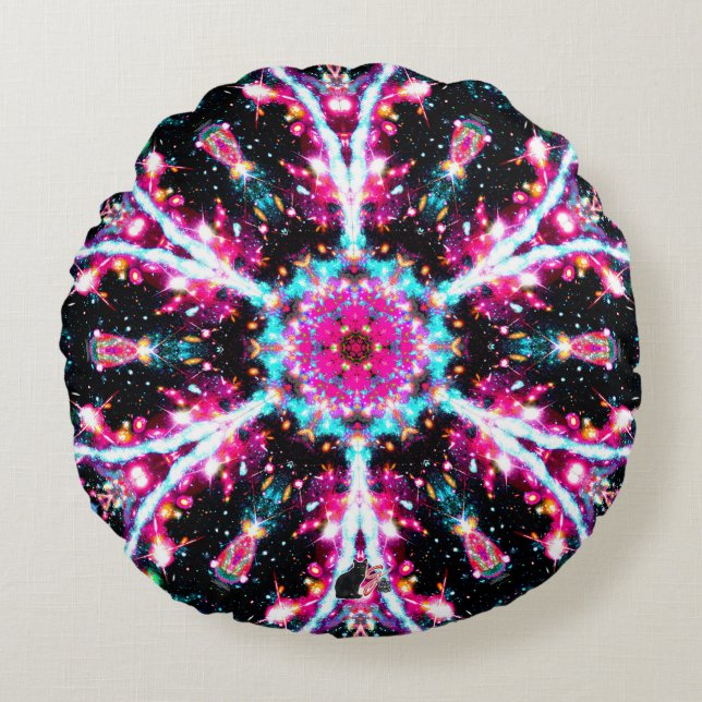 Phosphorescence Stellar Kaleid Rundkissen Rundes Kissen (Vorderseite)