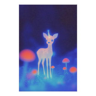 Phosphorescent Crystal Fawnicorn Fotodruck