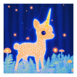 Phosphorescent Golden Fawnicorn Fotodruck