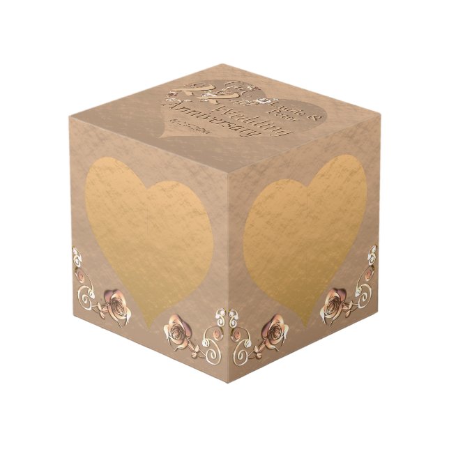 Photo 22e anniversaire de Mariage Cube de cuivre (Angle devant)