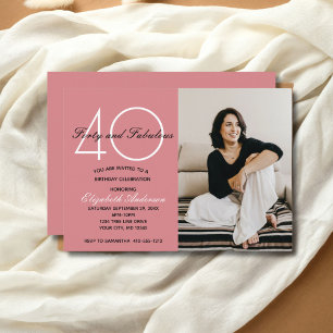 Photo 40 et Fabulous Pink Anniversday Invitation