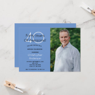 Photo 40th Birthday Party Invitation pour lui