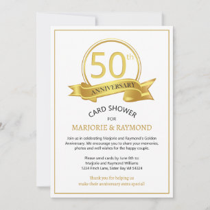 Photo 50th Anniversary Card Shower Invitation