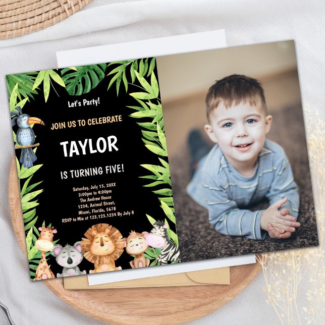 Photo 5th Wild One Birthday Invitations (Photo 5th Wild One Birthday Invitations)