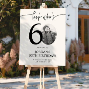 Photo 60e Affiche de bienvenue d'anniversaire   Re