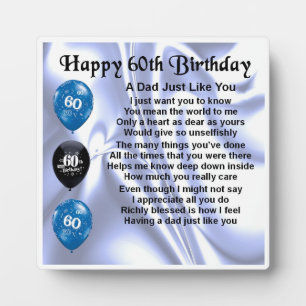 Photo 60e anniversaire Papa Poem Plaque