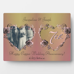 Photo 7e anniversaire Mariage Coppery Rose Plaque