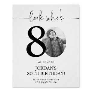 Photo 80th Birthday Affiche de bienvenue Regarde